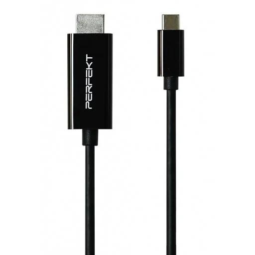Perfekt USB-C to HDMI Cable 2M - Black - كابل